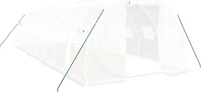 Produktbild von vidaXL Gewächshaus mit Stahlrahmen Weiß 24 m² 8x3x2 m