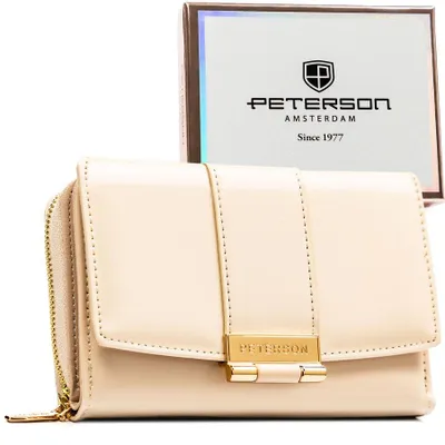 Obrázok produktu pre Peterson dámska peňaženka RFID lakovaná béžová 14,5 cm