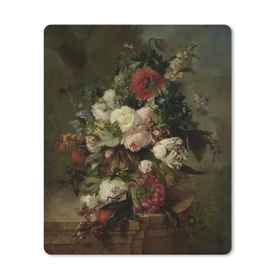 Produktbild von MuchoWow® Mauspad Mousepad Stilleben mit Blumen - Gemälde von Harmanus Uppink 30x40 cm - Mousepads - Maus Mat - Pad - Mausunterlage - Mausmatten