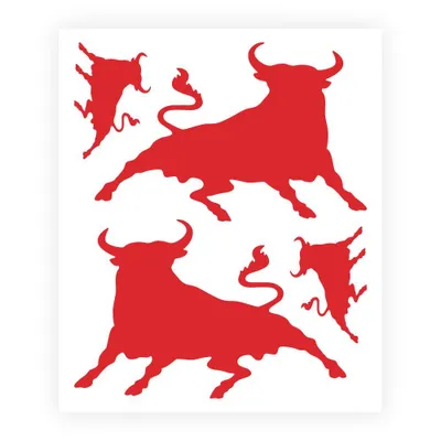 Obrázok produktu pre Nálepka Bull Red 14 x 16 cm