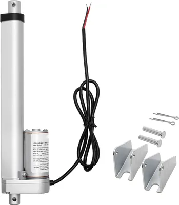 Immagine prodotto di SucceBuy Attuatore lineare da 12 V, motore lineare da 101,6 mm con 15 mm/s, attuatore lineare da 1000 N con protezione IP54 e staffa di montaggio, tecnologia lineare per scrivanie regolabili in altezza, sedie reclinabili e apri finestre