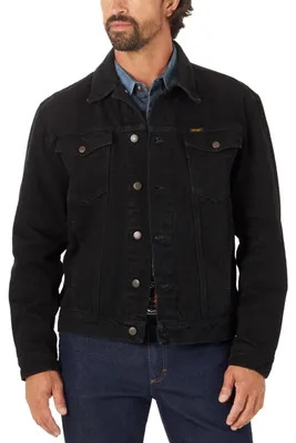Produktbild von Wrangler Western-Jeansjacke für Herren, ungefüttert, Cowboy-Schnitt, Schwarz (Sh