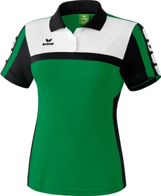 Produktbild von Erima Damen 5-Cubes Poloshirt smaragd/schwarz/weiß 48