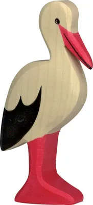 Produktbild von Holztiger Storch stehend Bauernhof Holzfigur Holzspielzeug
