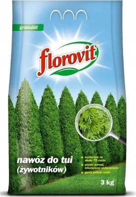 Zdjęcie produktu dla nawóz Florovit do tui (żywotników) worek 3kg nawóz iglaków