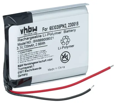 Produktbild von vhbw Akku Ersatz für Anker 230518, 653035PN2 für Wireless Headset Kopfhörer (720 mAh, 3,7 V, Li-Polymer)