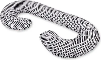 Image de Coussin de grossesse C avec housse amovible noir pour un sommeil confortable et l'allaitement