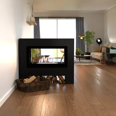 Produktbild von GLOW FIRE Ethanol Kamin 'Harstad ' | Ethanolofen in schwarz mit 3 Std. Brenndauer und 2 KW Heizleistung | BxHxT: 114,2x98,5x29,8 cm