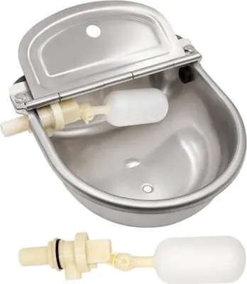 Produktbild von Muyirted Automatische Trinkschale aus Edelstahl, Pferdetrinker 2 Plastikventile, Wasserhunde, Rinder, Schafe, Hühnchen