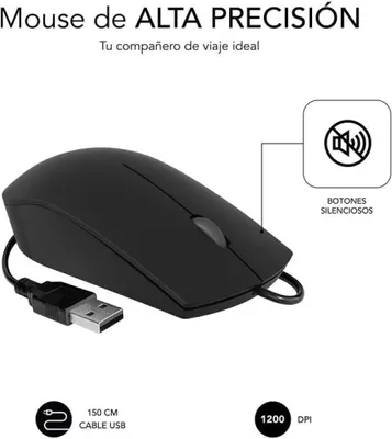 Produktbild von SUBBLIM SUBMO-B2BS001, Beidhändig, Optisch, USB Typ-A, 1200 DPI, Schwarz
