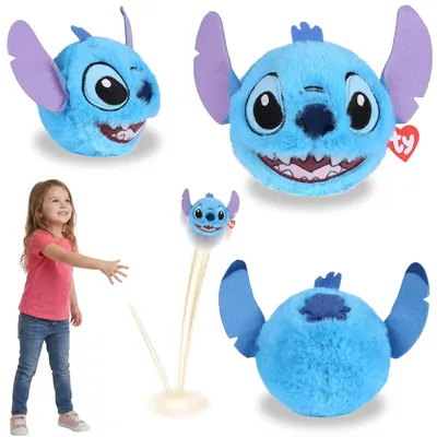 Produktbild von TY DISNEY Stitch Plüschball, BEANIE BOUNCERS, Geschicklichkeitsspielzeug, 10 cm