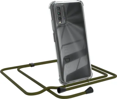 Produktbild von EAZY CASE Handykette kompatibel mit Xiaomi Redmi 9T, Handyhülle mit Umhängeband, Handykordel, Schutzhülle Clear, Band in Grün