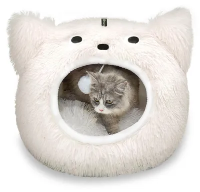 Katzengrotte Bett waschbar Plüsch Schlafhöhle für Katzen 51x51x46 cm