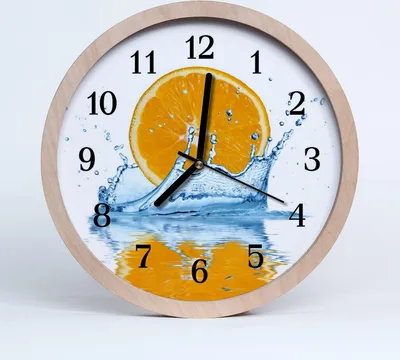 Produktbild von Holzuhr 20fi cm wanduhr - Orange lebendiges Wasser