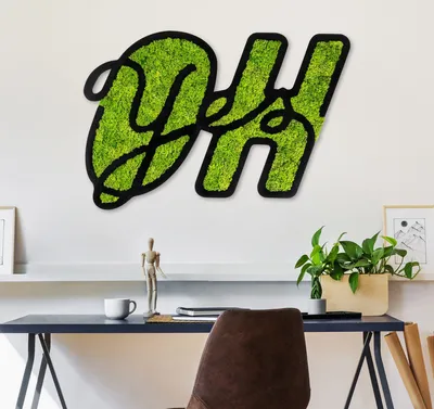 Produktbild von Wallity, Moss - Oh Yes, Dekoratives Wandaccessoire, Grün, 100 % MDF / MOOS, 52 x 76 x 1,2 cm