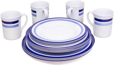 Produktbild von Melamin Camping Geschirr Set 16 tlg. Essgeschirr Teller Tasse Campfrei