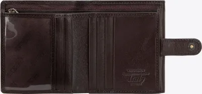 Produktbild von Wittchen Herren-Ledergeldbörse mit Druckknopfverschluss, Dunkelbraun, Echtleder