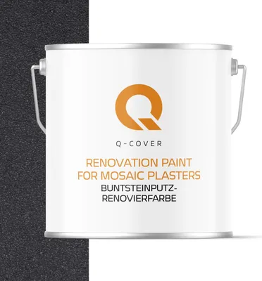 Produktbild von Q-COVER BUNTSTEINPUTZ-RENOVIERFARBE Basaltgrau RAL 7012 5L – UV- & Witterungsschutz, wasserabweisend, für Innen & Außen