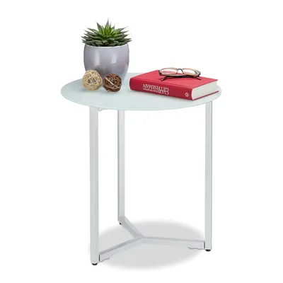 Produktbild von relaxdays Beistelltisch Glas Metall rund