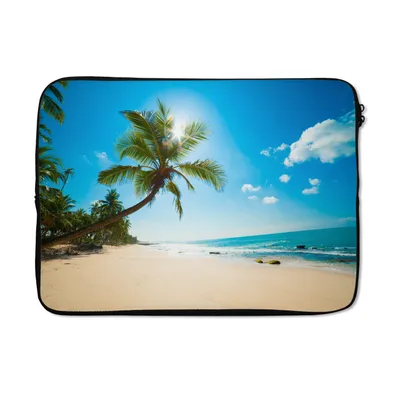 Produktbild von MuchoWow® Laptop Hülle 14 ZollStrand - Meer - Sonne - Palme Laptoptasche - Laptoptasche - Stoßsicher - Schutzhaube