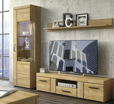 Immagine prodotto di Parete attrezzata >Cortina< (3 pezzi) in rovere Grandson - 215x195x41 (LxAxP)