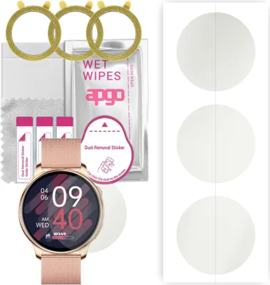 Produktbild von apgo 3 Stück Schutzfolie, Matt, kompatibel mit Bemi Trevio Smartwatch, Hydrogel Displayschutzfolie mit Positionierhilfe, Displayfolie, robust und kratzfest