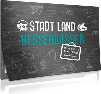 Produktbild von Stadt, Land, Besserwisser XL Spielblock (DIN A4) - Das ultimative Stadt Land Fluss Partyspiel für Erwachsene & Familie - Gesellschaftsspiel