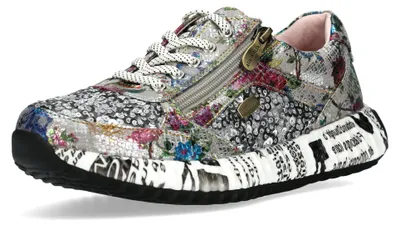 Produktbild von Laura Vita Damen Sneaker bunt mit Pailletten und Reißverschluss Burton 11, Größe:39 EU, Farbe:Silber