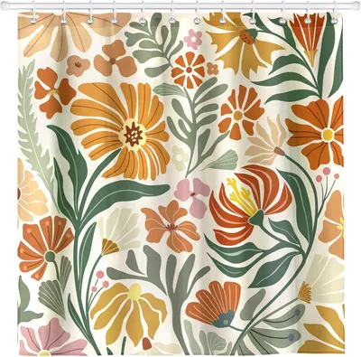 Produktbild von Duschvorhang 182 x 182 cm, Polyester, wasserabweisend, 12 Ösen, für Badezimmer