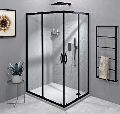 Immagine prodotto di Gelco Sigma - Cabina doccia 90x80 cm, nero opaco/vetro trasparente GS2190BGS2180B
