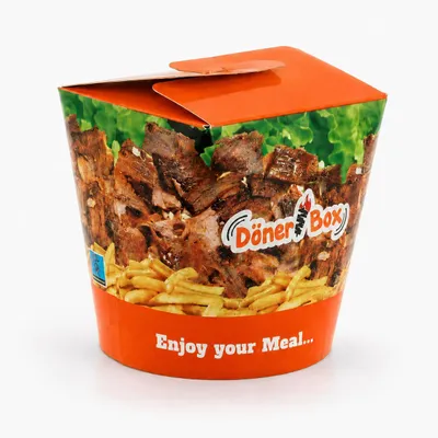 Produktbild von 1000 stk. Dönerbox Pommdöner Foodbox groß 26oz (750ml) To Go für Imbiss, Döner, Pommes & Snacks, verschiedene Mengen vom Musterpack bis Gastro-Karton