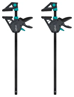 Produktbild von wolfcraft 2x Einhandzwingen PRO MAX 450 mm - Zwingen mit 250 kg Spannkraft
