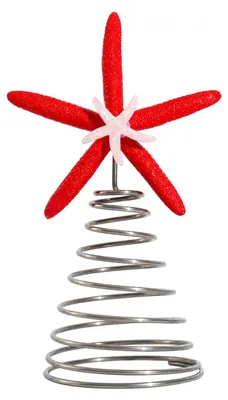 Produktbild von Seestern-Weihnachtsbaumspitze mit spiralförmigem Metallfuß – festliche Dekoration für Zuhause, Büro und Partys