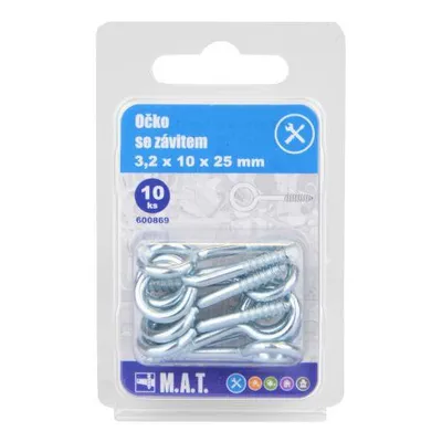 Obrázek produktu pro očko se závitem zavřené 25x10x3,2mm Zn (10ks)