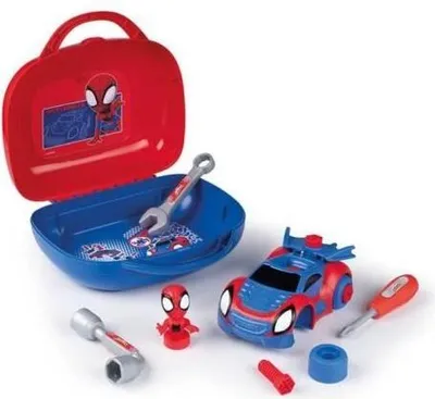 Obrázok produktu pre Súprava náradia pre deti Smoby Spidey, 13 dielov, od 3 rokov, 25,3 x 10,7 x 23,4 cm, Spidey Auto na stavanie