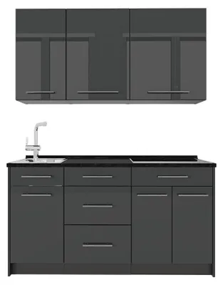 Obrázek produktu pro Jednotková kuchyně Vicco Fame-Line Antracitový vysoký lesk/Antracit 150 cm bez pracovní desky, Model 64750