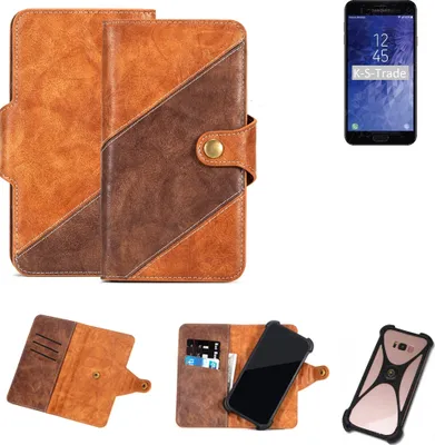 Produktbild von K-S-Trade Handy-Hülle Schutz-Hülle Bookstyle Case Wallet-Case kompatibel mit Samsung Galaxy J7 Top Handy Cover Bumper Kantenschutz Smartphone