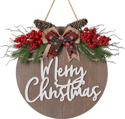 Productafbeelding van Famanu Welkomstbord Kerstdecoratie - Bruin, Hout