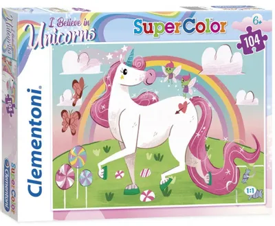 Zdjęcie produktu dla Clementoni - Puzzle Premium I Believe in Unicorns 104 elementy do układania
