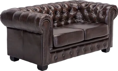 Produktbild von Sofa Chesterfield 2-Sitzer Echtleder braun