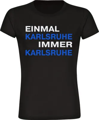 Produktbild von multifanshop Damen T-Shirt - Karlsruhe - Einmal Immer, schwarz, Größe L
