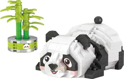 Produktbild von Klemmbausteine-Set mit Panda und Bambus, Modellnummer 8804, 340 Teile