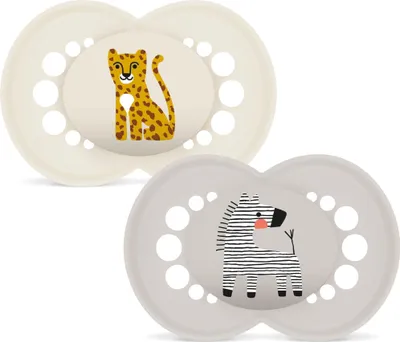 Produktbild von MAM Original matt Silikon 16+ "Leopard/Zebra" 2 Stück – 6er Vorteilset