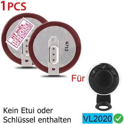 Produktbild von VL2020 Akku 3V mit Lötfahnen 180° - Autoschlüssel Batterie kompatibel mit BMW 3er Touring 2000/03-2001/09 E46 320d