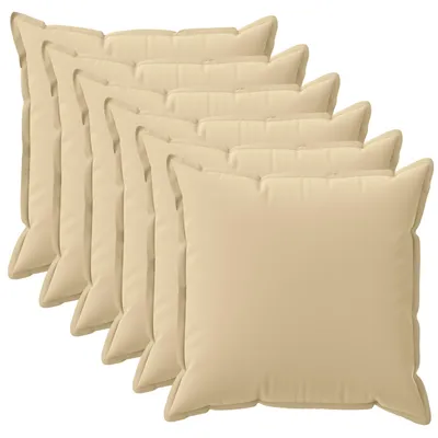 Obrázok produktu pre vidaXL Vankúšový poťah, 6 ks, farba: béžová, materiál: polyester, rozmer: 40 x 40 cm