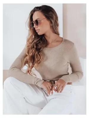 Productafbeelding van Dstreet Damespullover, klassiek model, kleur beige, maat M/L