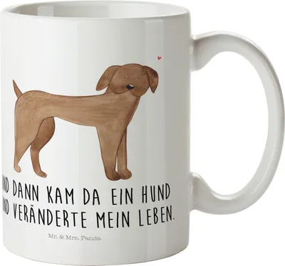 Produktbild von Mr. & Mrs. Panda Kunststoffbecher Hund Dogge - Weiß - Geschenk, Schulkind Tasse, Herz, Plastikbecher, Campingbecher, Mehrwegbecher, Hunde, Pott, Verliebt, Hunderasse