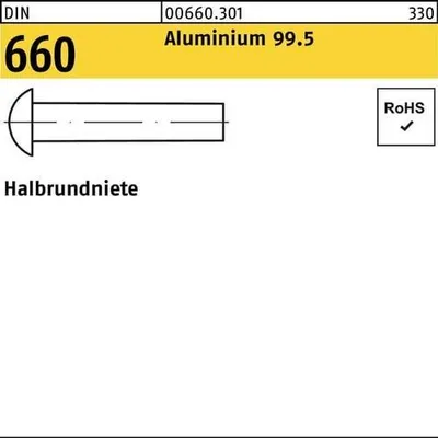 Produktbild von Reyher  Halbrundniete DIN 660 AL 99.5 10 x 25 Al (100 Stück)