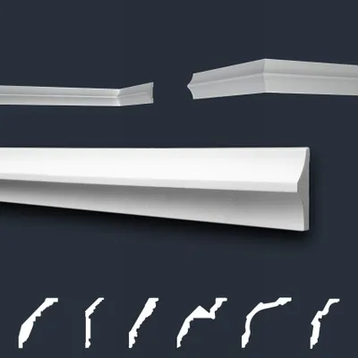 Zdjęcie produktu dla Listwy sufitowe białe, wzór geometryczny, wykonane z formowanego styropianu EPS, seria "B" firmy Marbet