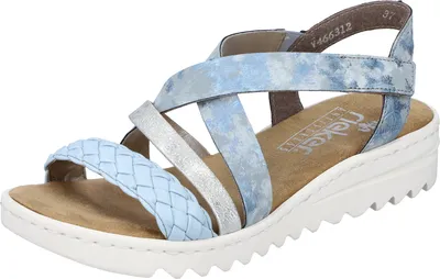Produktbild von Rieker Damen Sandale Keilabsatz Riemchensandale V4663, Größe:39 EU, Farbe:Blau